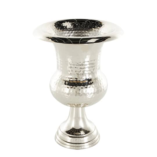 Silver Aluminum Goblet Inspired Hammered Vase